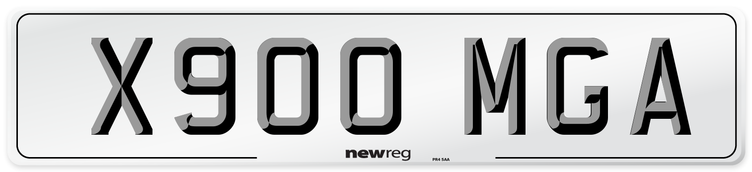 X900 MGA Number Plate from New Reg